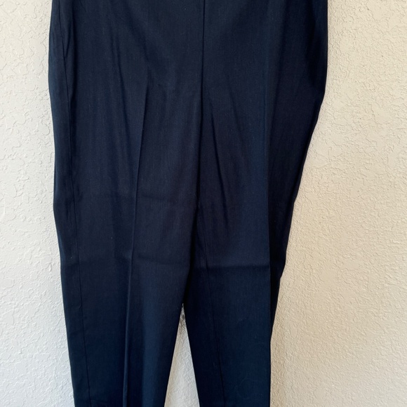 NWT J. Jill Linen Navy Stretch button hem ankle pants - S - Picture 5 of 6